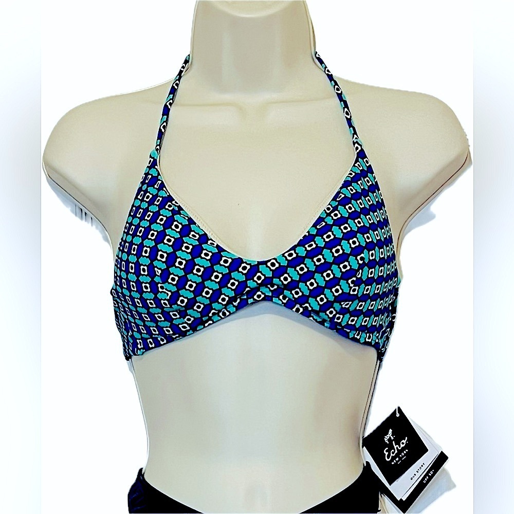 Echo New York Bikini Top, Green & Blue, Size XS, NWT‎